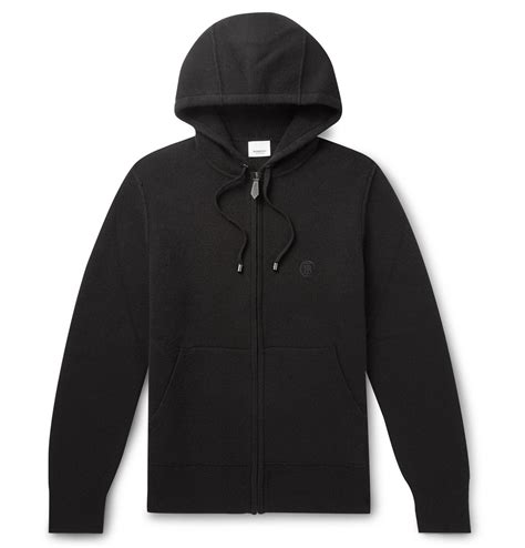 burberry black zip hoodie|Burberry zip up hoodie black.